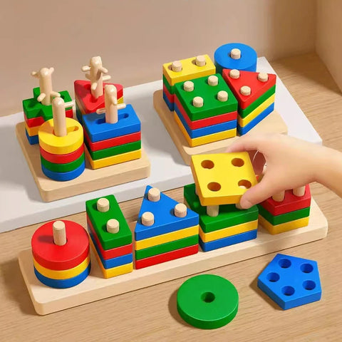 Montessori Wooden Building Blocks