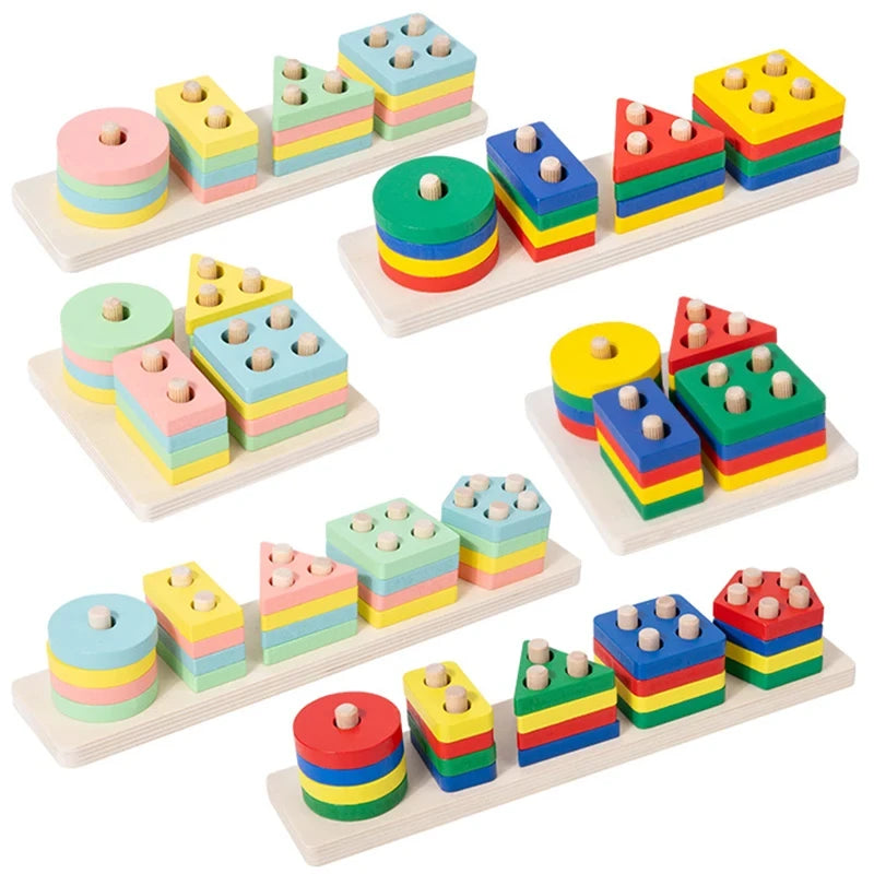 Montessori Wooden Building Blocks