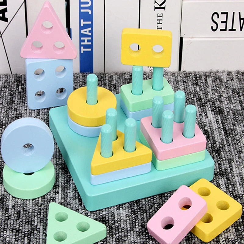 Montessori Wooden Building Blocks