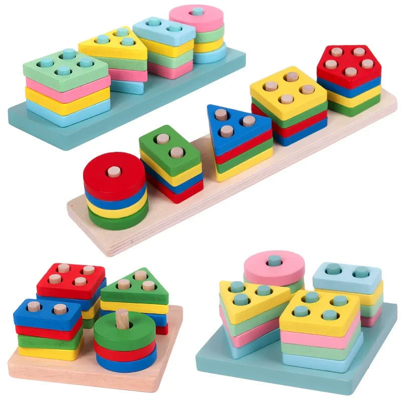Montessori Wooden Building Blocks