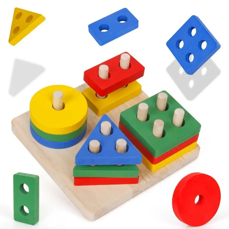 Montessori Wooden Building Blocks