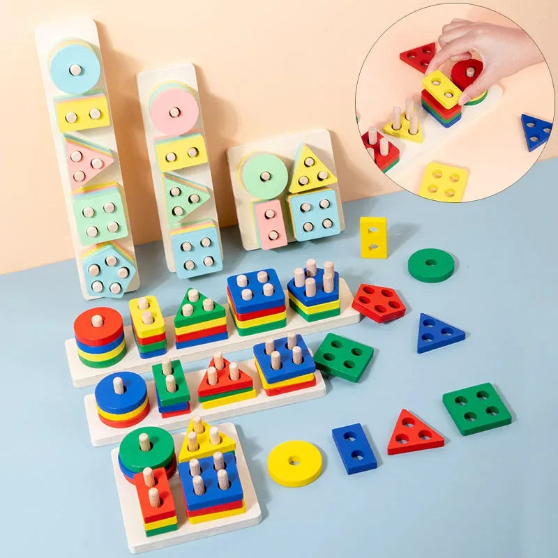 Montessori Wooden Building Blocks
